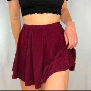 Burgundy Velvet Mini skirt